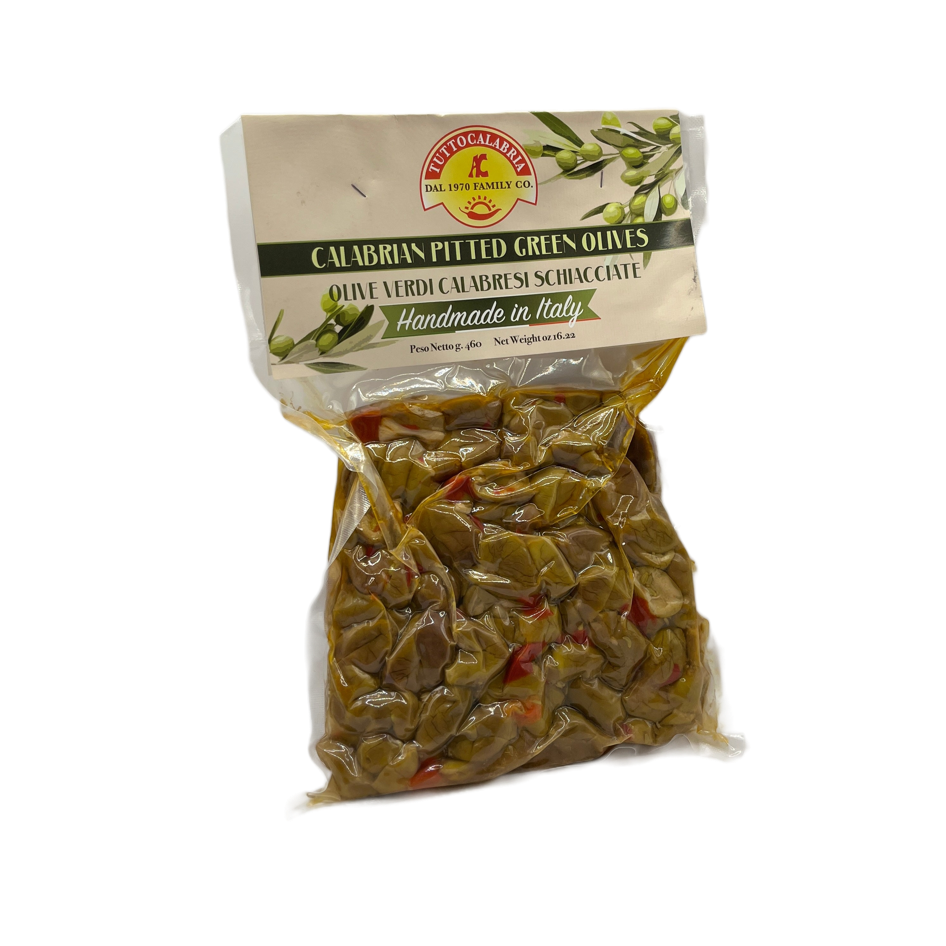 Calabrian Pitted Green Olives Bag