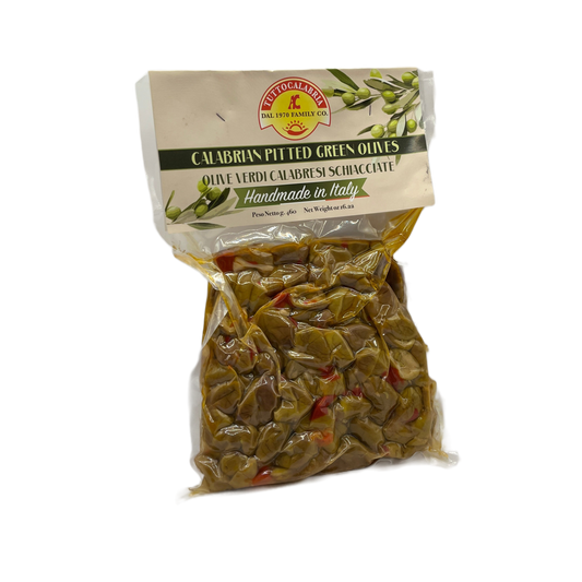 Calabrian Pitted Green Olives Bag